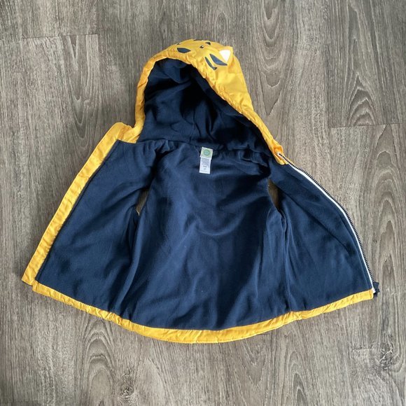 Little Me Tiger Hood‎ Fleece Lined Puffer Vest Sleeveless - Picture 2 of 4